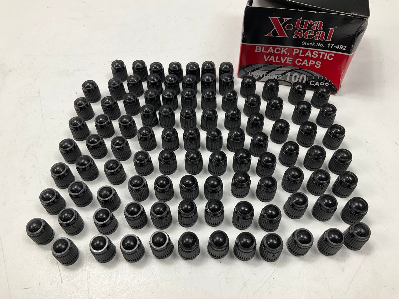 (98 Pcs) Xtra Seal 17-492 Black Plastic Tire Caps Air Valve Stem Dust Covers