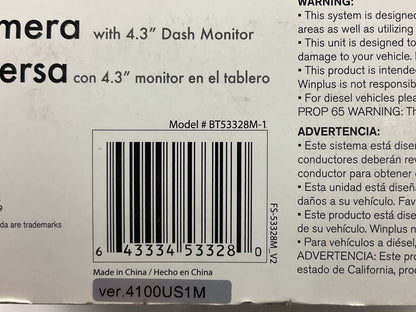 Yada BT53328M-1 Digital Wireless Backup Camera With 4.3'' Dash Monitor Display