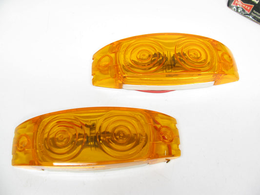 (2) Yankee 2B88A Side Marker Lights -  Amber Double Bulls Eye Clearance Lamps