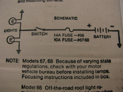 Yankee 66 Roof Mounted Auxiliary Driving Lamp 300,000 Candle Power