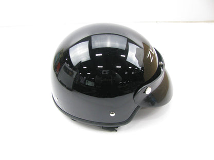 NEW Zeus 504 Motorcyle Half Helmet Size M Medium Black DOT Safety Approved