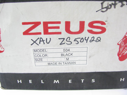 NEW Zeus 504 Motorcyle Half Helmet Size M Medium Black DOT Safety Approved