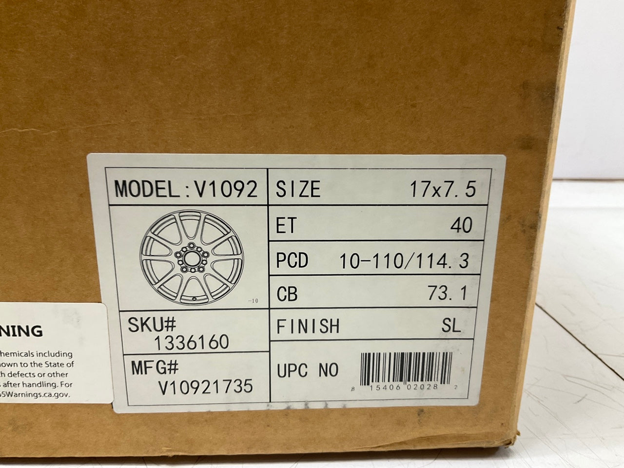 Zr Offroad V1092 Single Alloy Wheel Rim - 17x7.5'', 5x100 Or 5x4.5'', +40mm